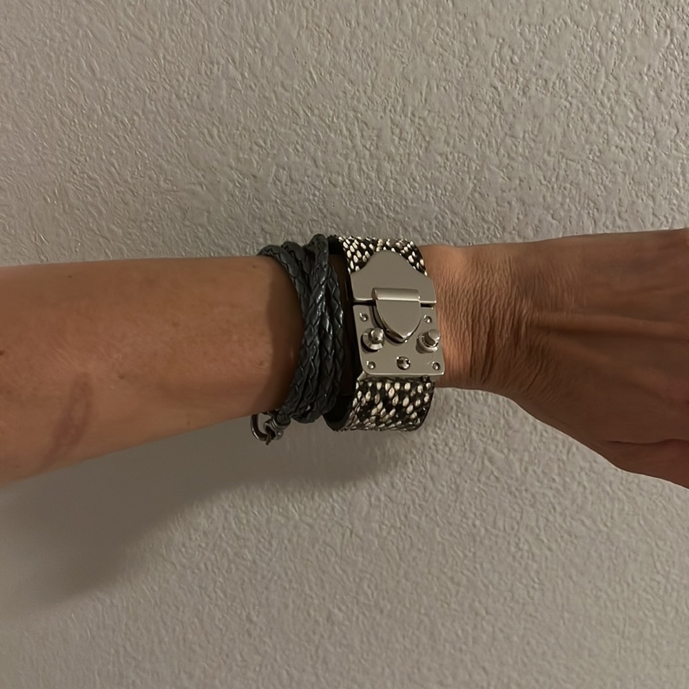 Python Bracelet And Leather Wrap Bracelet - image 8